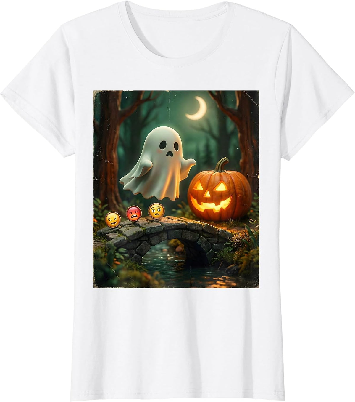 Women's Vintage Ghost Mental Health Awareness Halloween Counselor T-Shirt - White