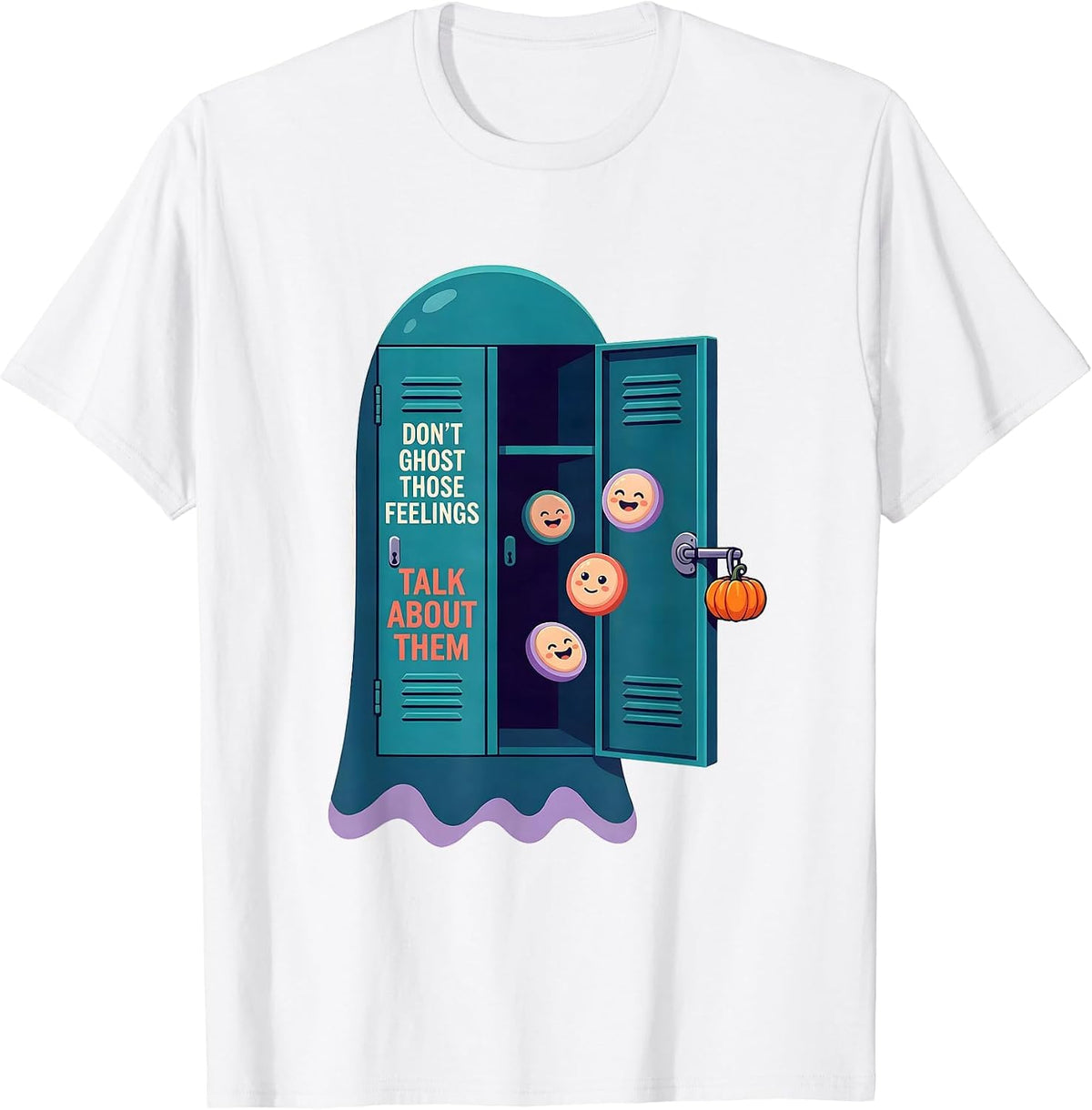 Men's Don't Ghost Those Feelings Talk About Them Therapist T-Shirt - White