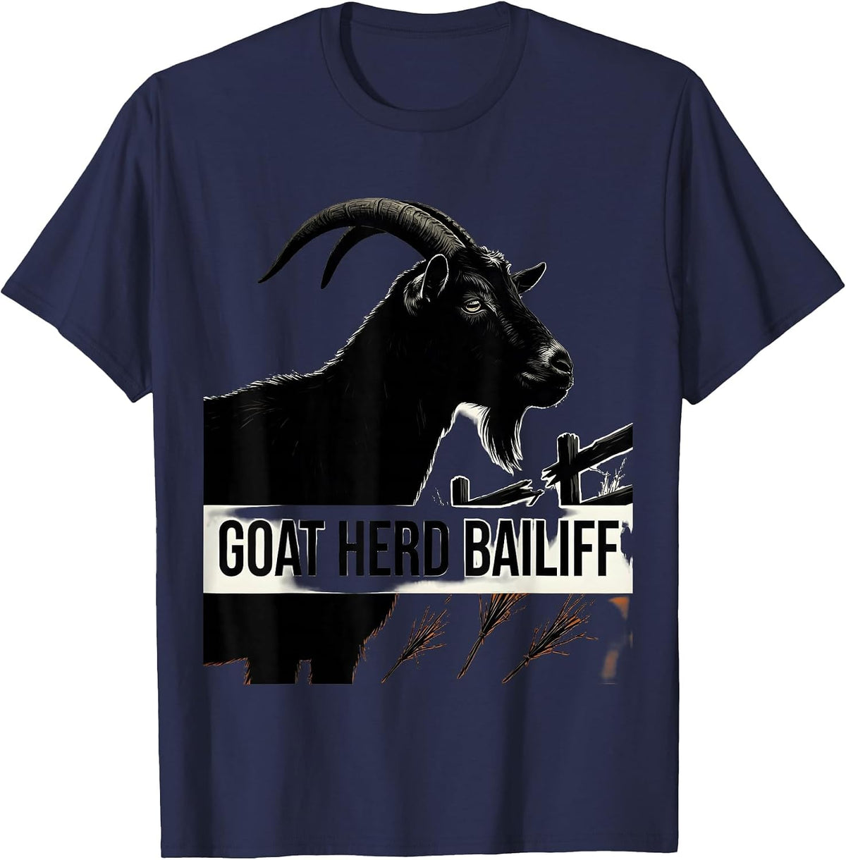 Men's Goat Herd Bailiff Funny Goat Owner Farmer Gift T-Shirt - Navy Blue