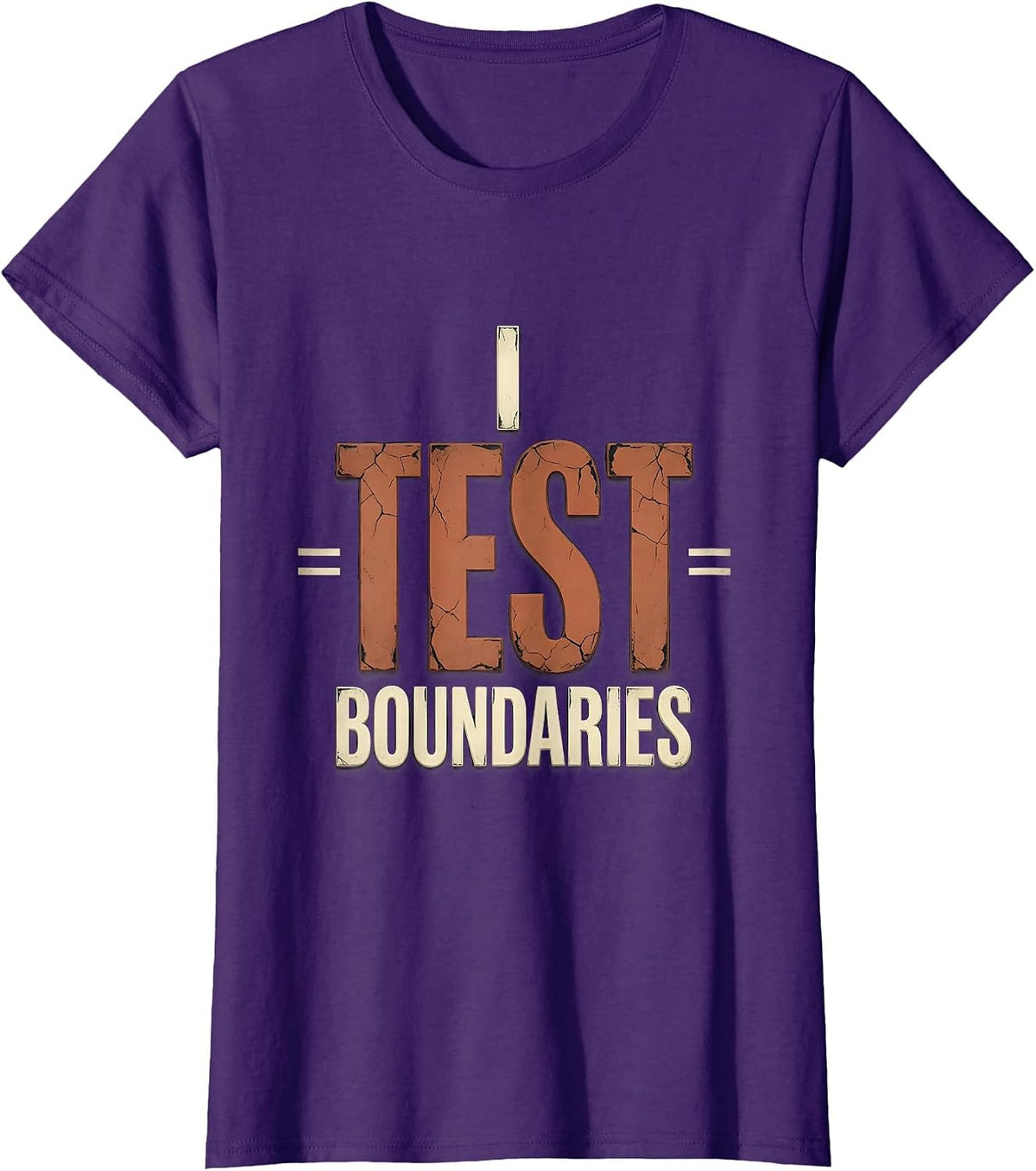 Women's I Test Boundaries Distressed Funny School Counselor T-Shirt - Purple