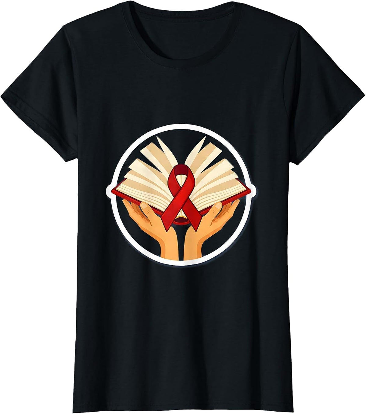 Women's Dyslexia Awareness Glowing Book Illustration T-Shirt - Black