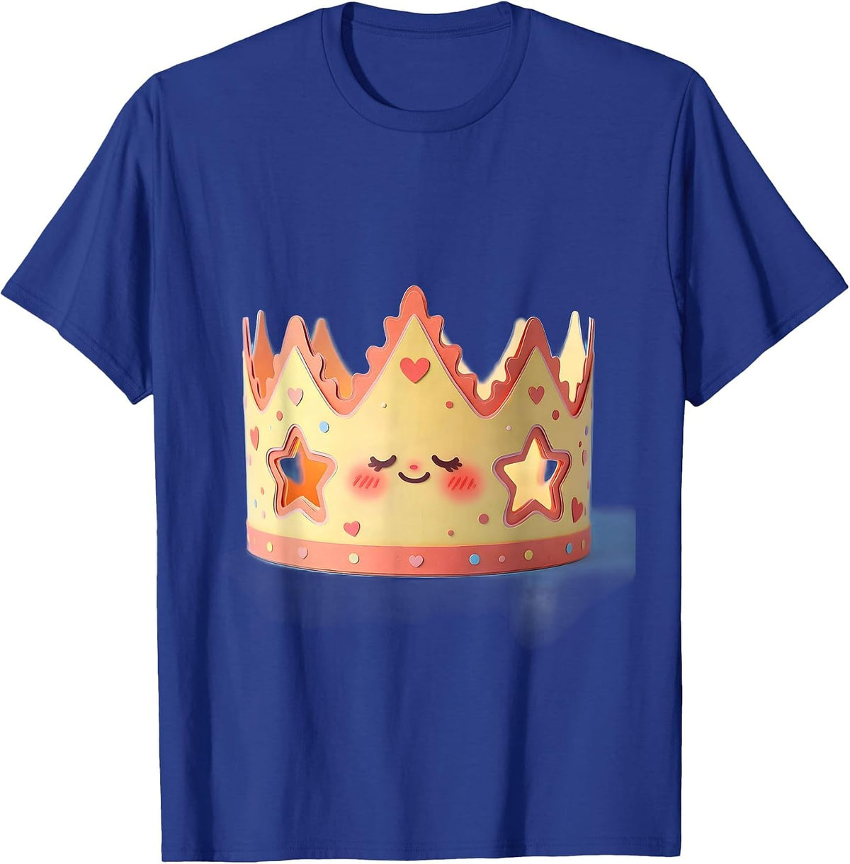 4th Grade Teacher Construction Paper Crown T-Shirt - Royal Blue