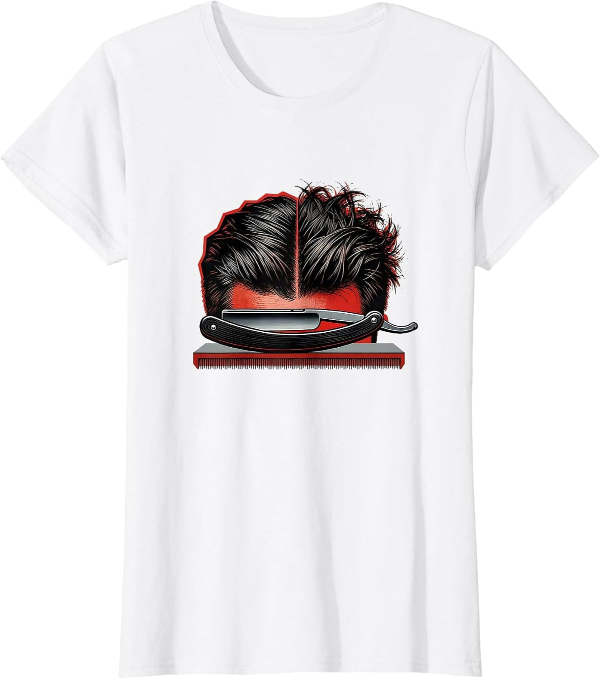 Women's Closed Razor Hairdresser Barber Gift Occupation Humor T-Shirt - White