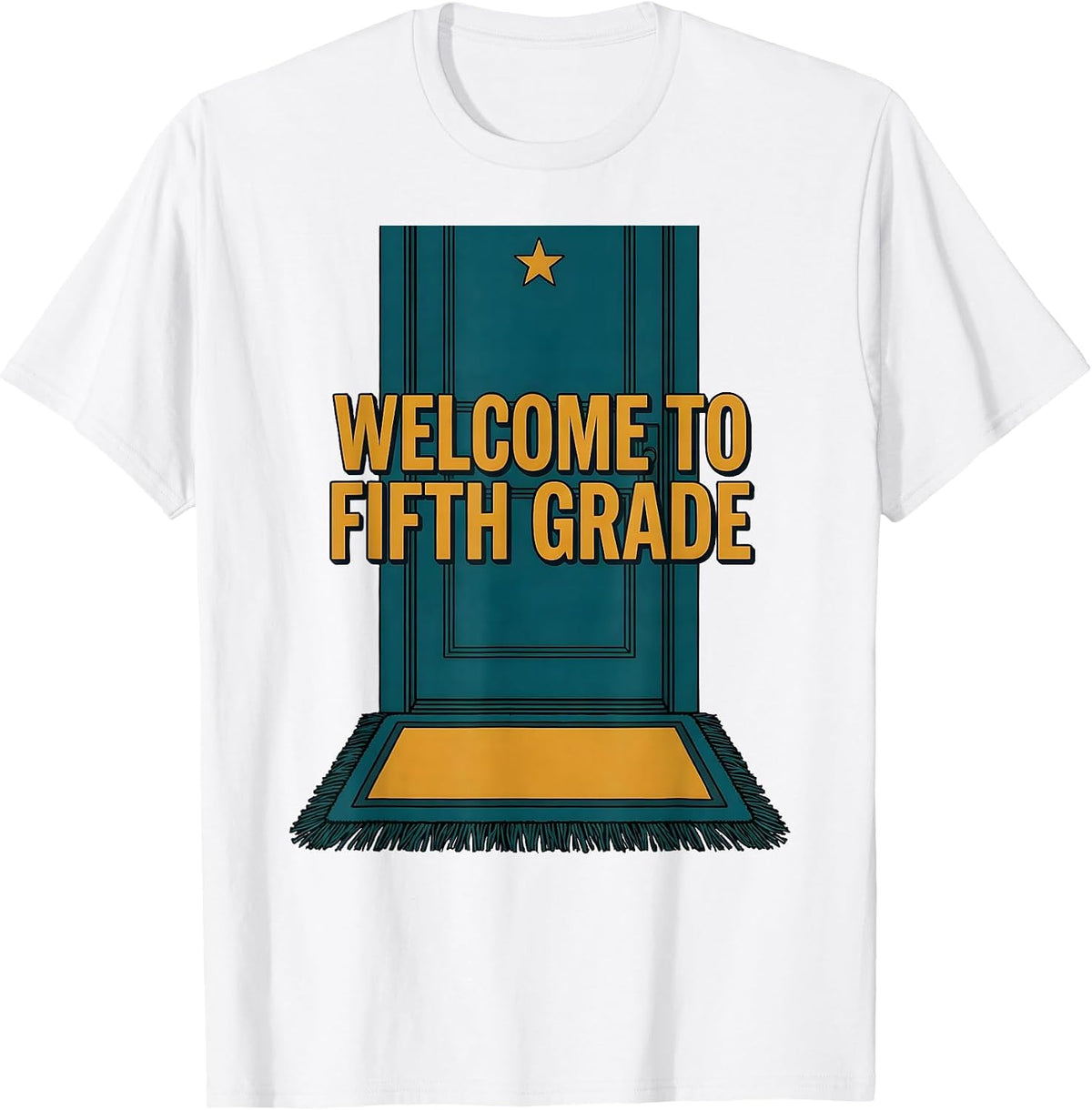 Welcome to Fifth Grade Editorial Conceptual Girls Back T-Shirt - White