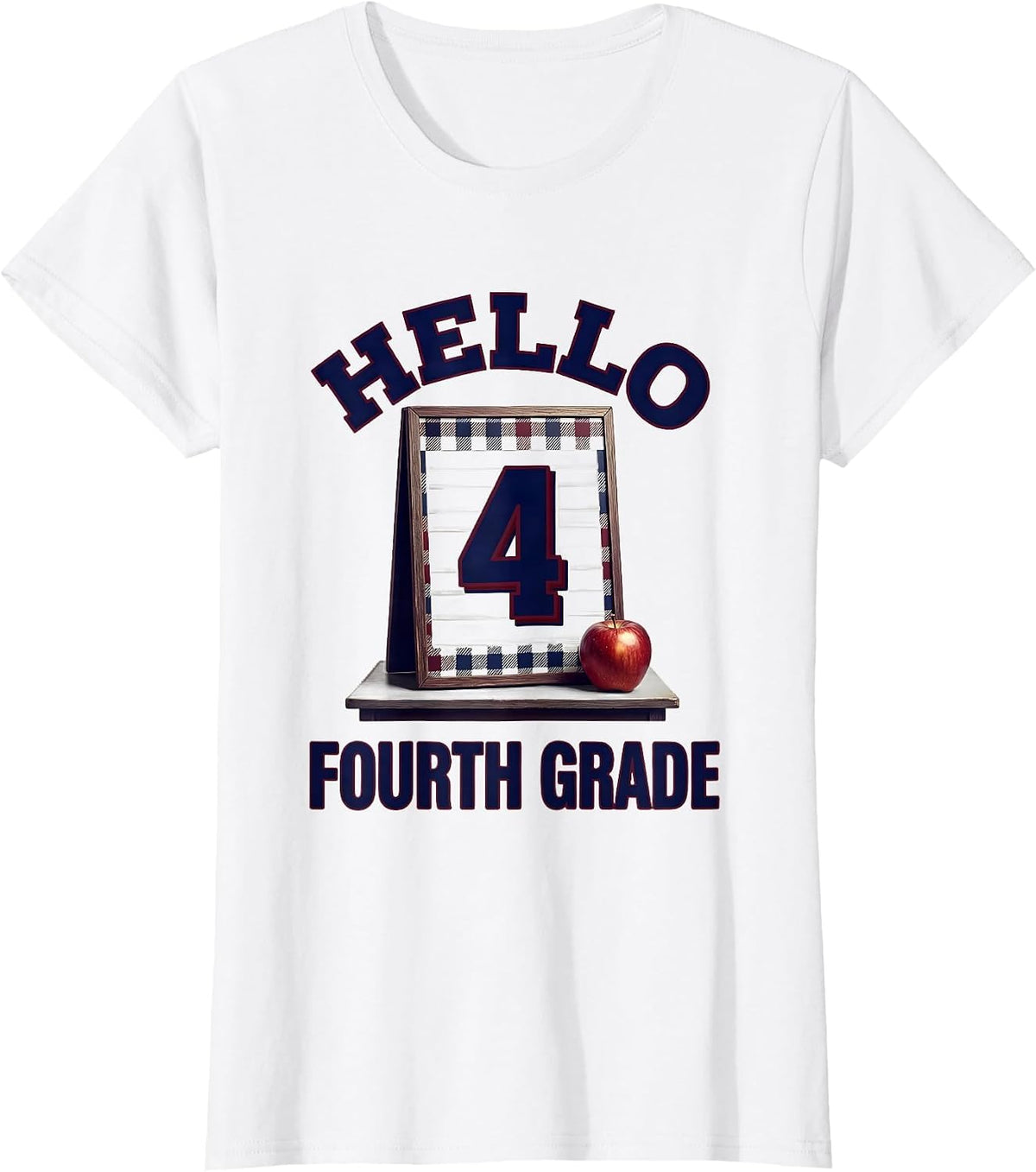 Hello Fourth Grade Cute Elementary Teacher Back To School T-Shirt - White