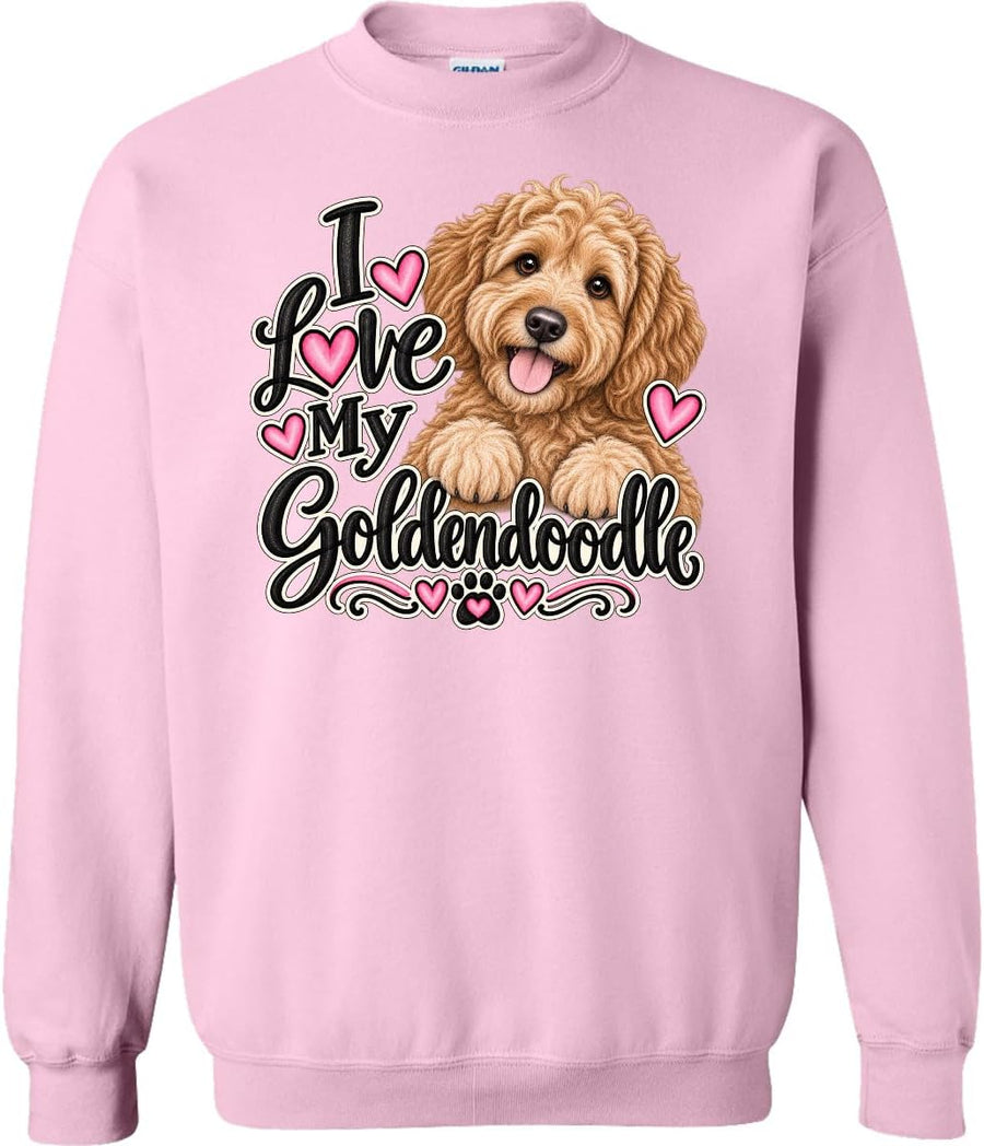inktastic I Love My Goldendoodle Dog Adult Sweatshirt - Pink