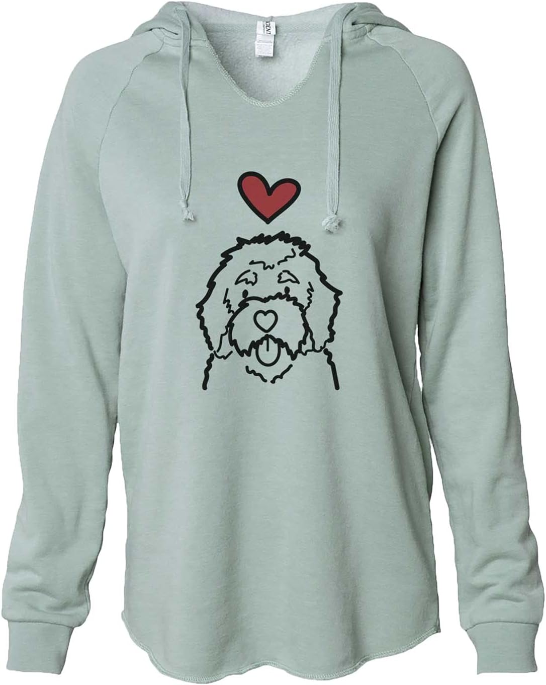 Love Always Bernedoodle - Women's Cali Wave Hooded Sweatshirt - Sage