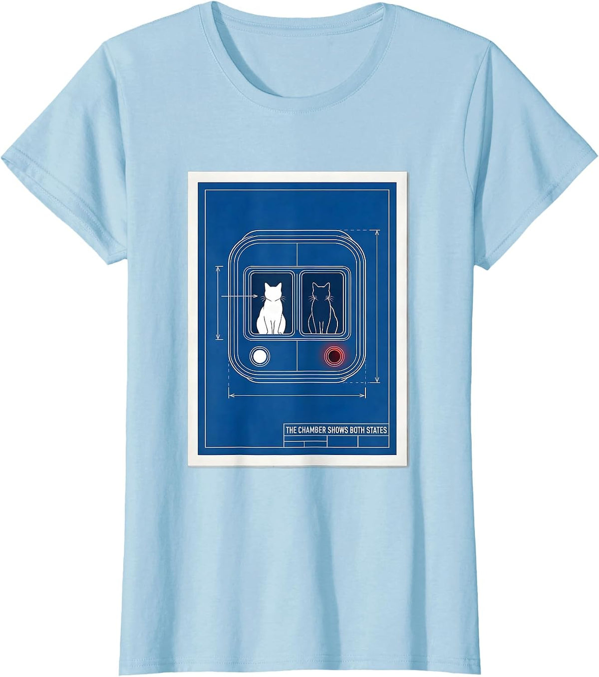 The Chamber Shows Both States Physics Nerd Humor T-Shirt - Baby Blue