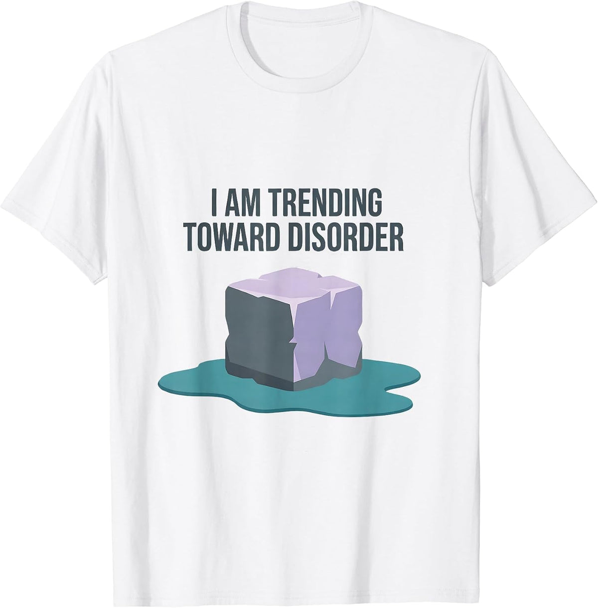 Men's I Am Trending Toward Disorder Funny Physics Pun Humor T-Shirt - White