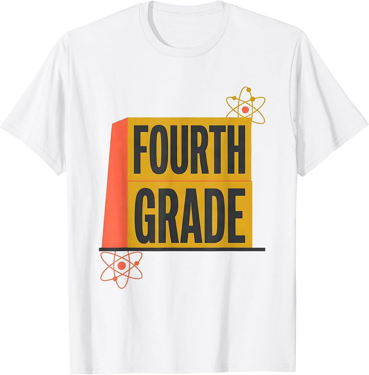 Men's Fourth Grade Retro Midcentury Modern Teacher Student Back T-Shirt - White