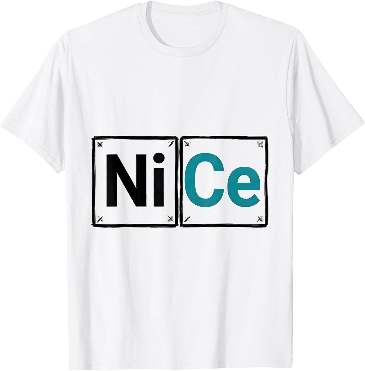 Men's NiCe Funny Science Element Periodic Table Chemistry Humor T-Shirt - White