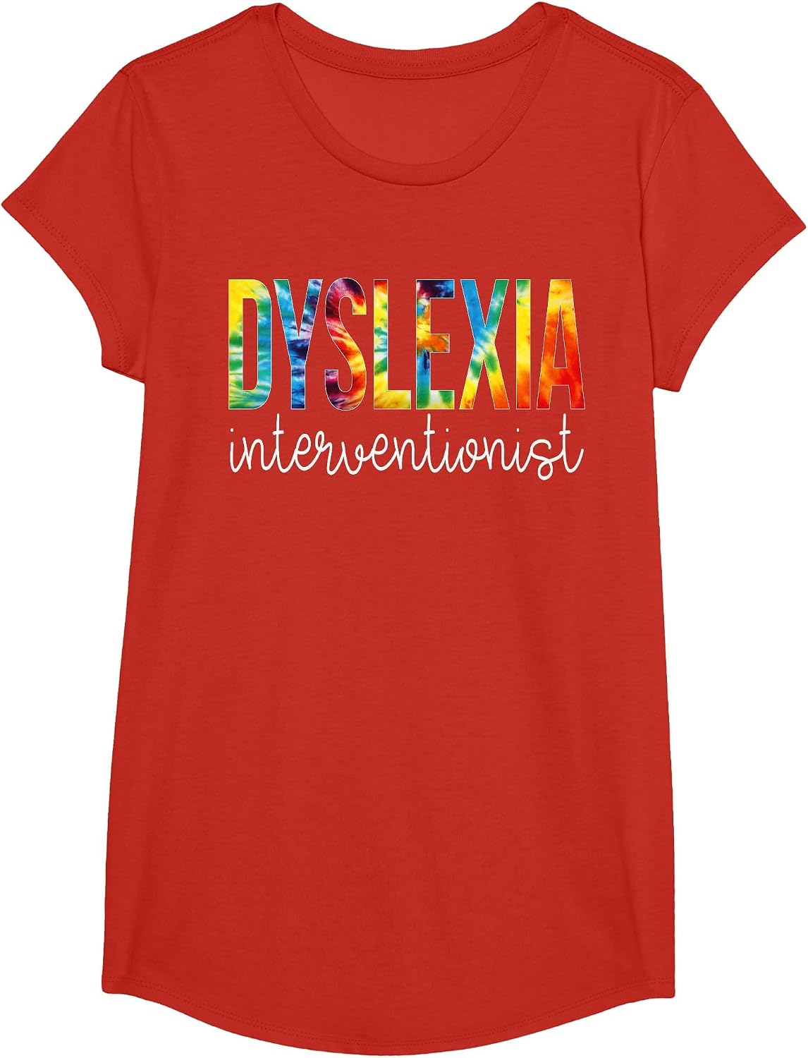 Dyslexia Interventionist Back to School Tie Dye T-Shirt - Girls Red