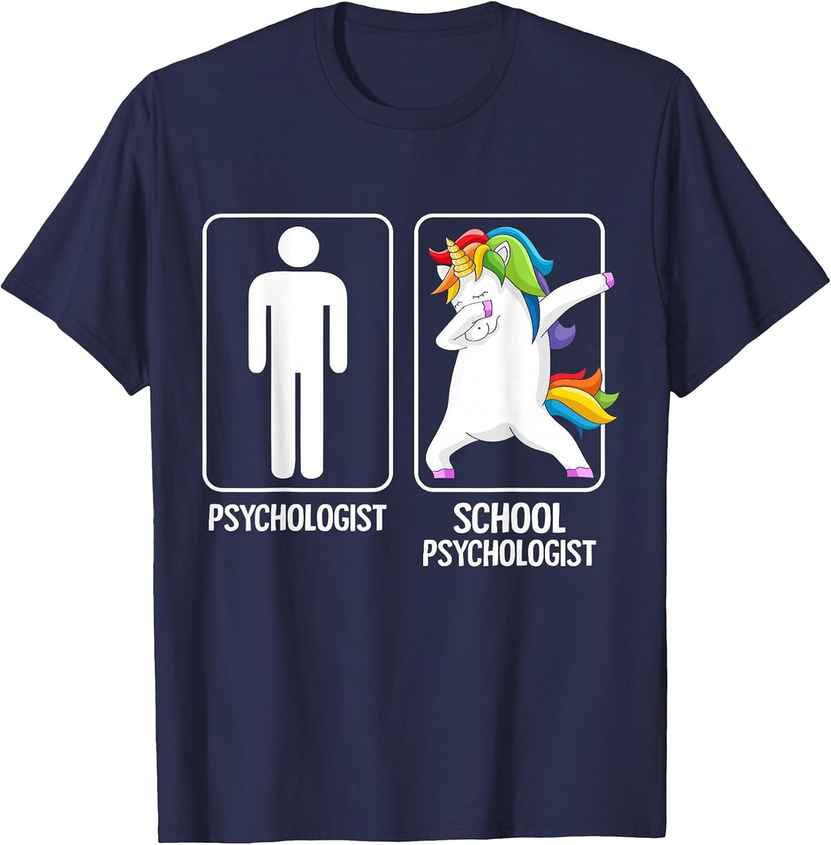 Unicorn Psychologist School Psychology Back to School T-Shirt - Navy Blue