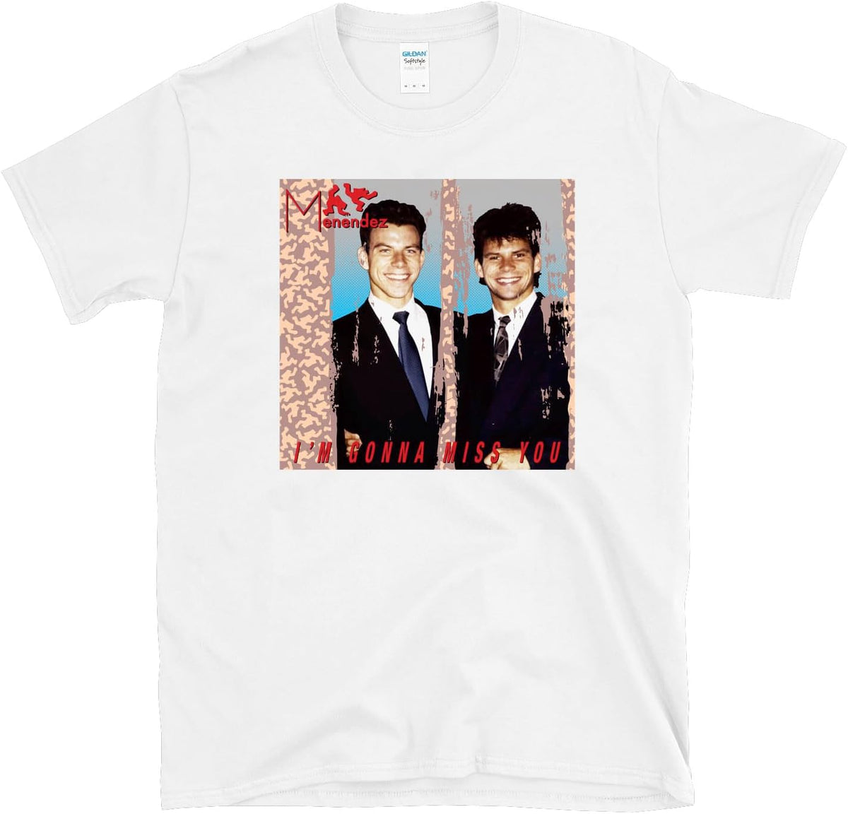 Menendez I'm Gonna Miss You - True Crime Brothers 80s Album Parody T-Shirt - White