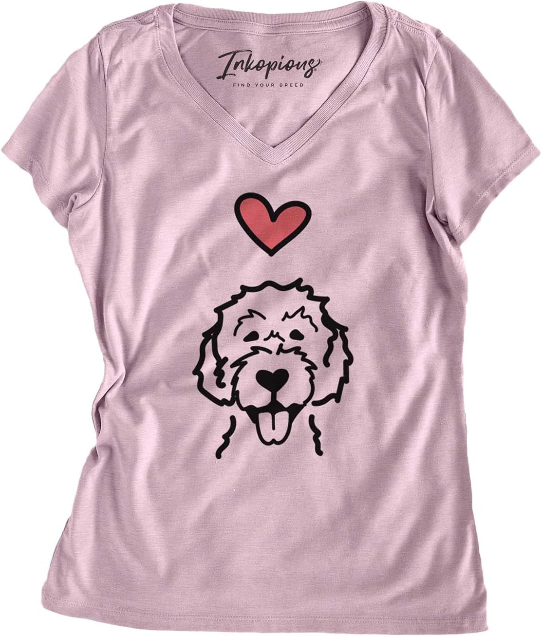 Inkopious Love Always Labradoodle T-Shirt - Lavender V-neck