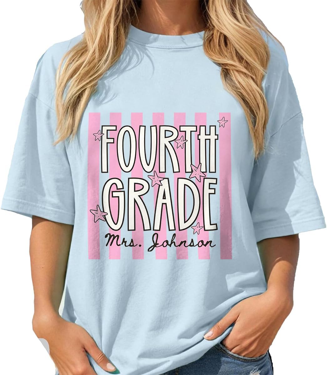 Personalized Second Grade Teacher Shirt, Custom 2nd Grade Educator Tee, Back to School Apparel, Second Grade Shirt - 4th