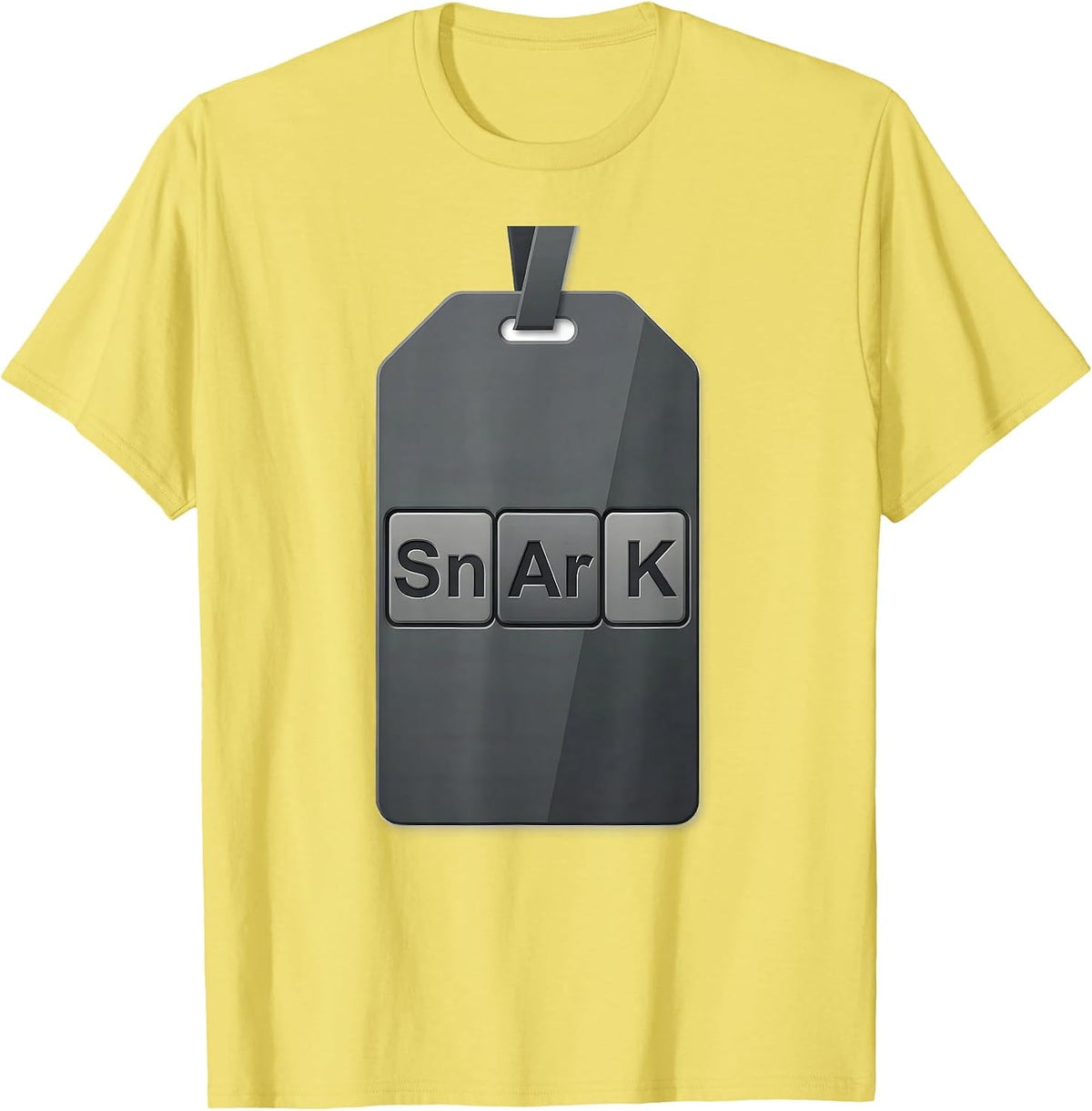 Men's Sn-Ar-K Funny Chemistry Nerd Humor Periodic Table Science T-Shirt - Lemon Yellow