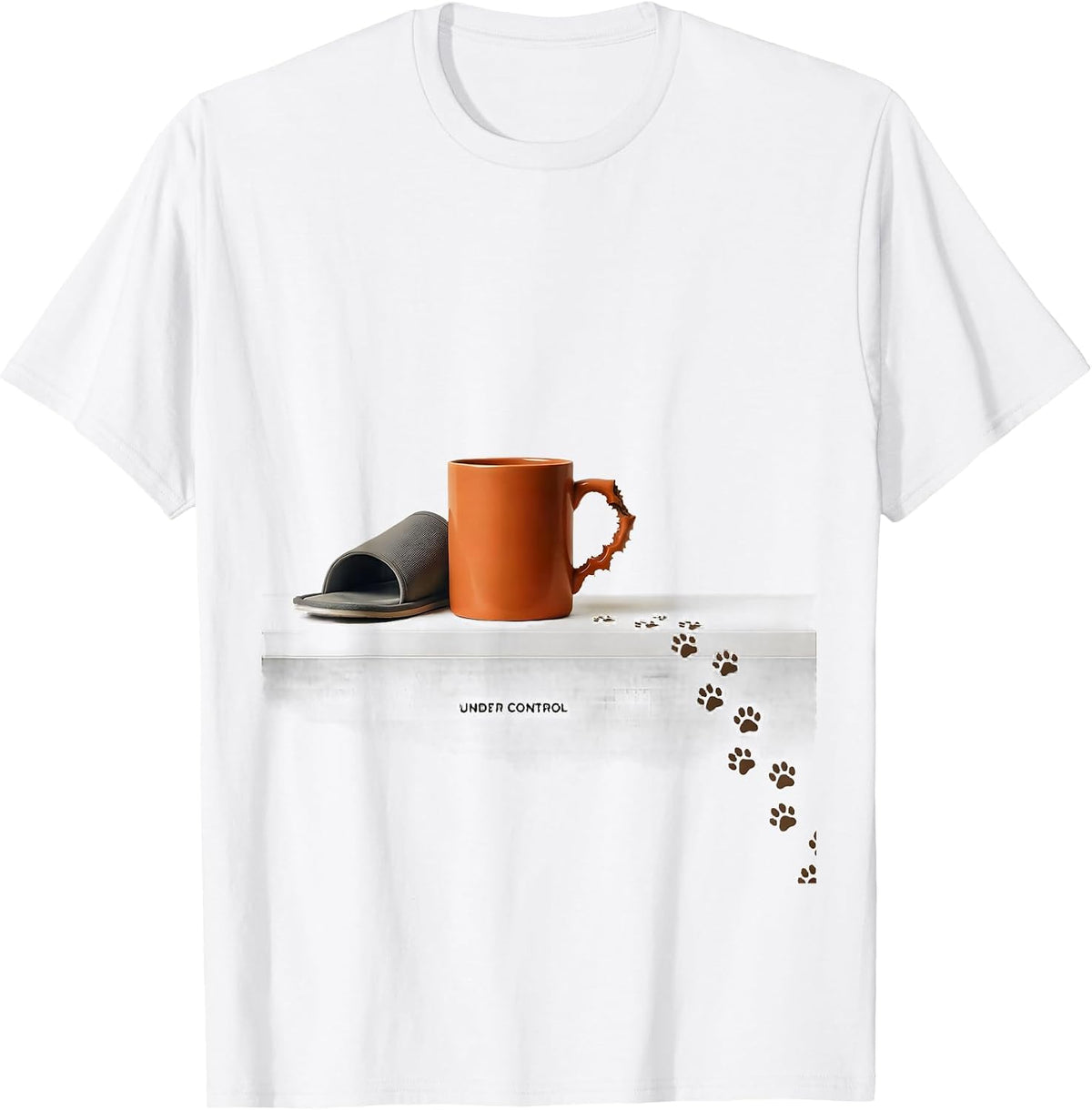 Under Control Funny Dog Owner Coffee Lover Humor T-Shirt - White