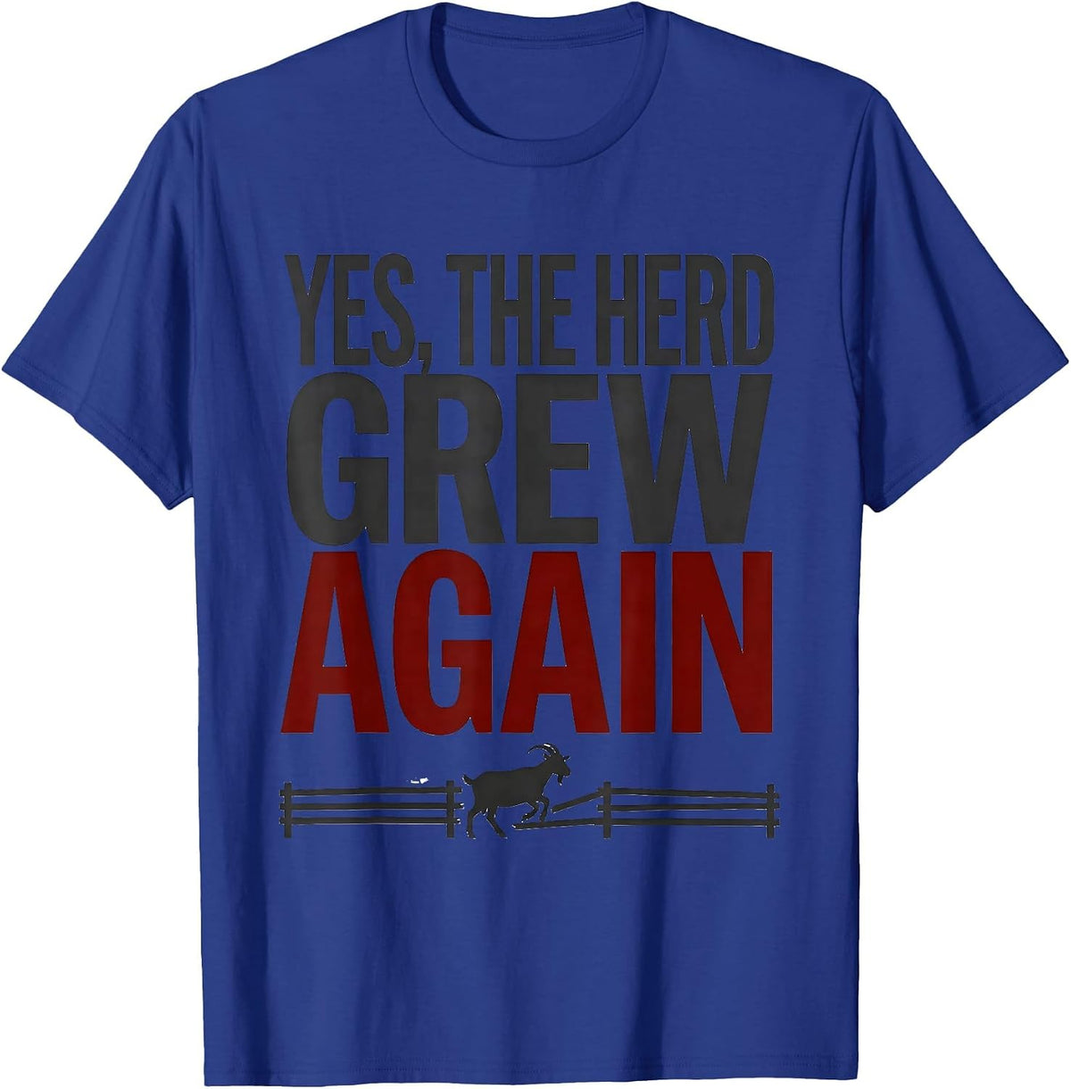 Men's Yes The Herd Grew Again Funny Goat Farmer Owner Humor T-Shirt - Royal Blue