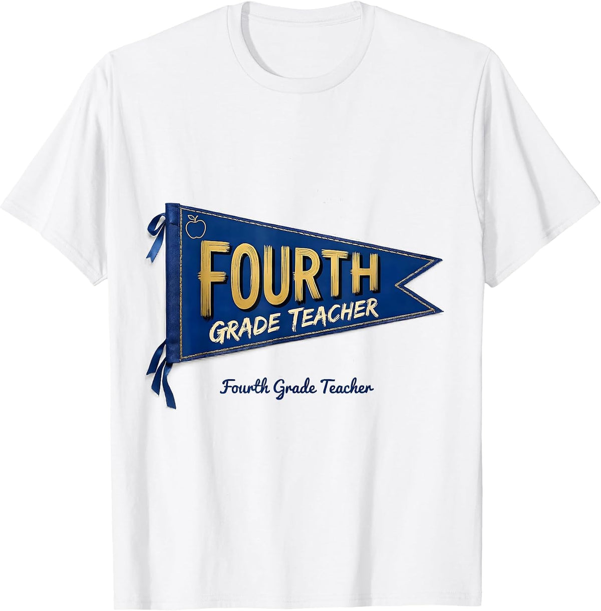 Men's Fourth Grade Teacher Cheerful Whimsical Back to School T-Shirt - White