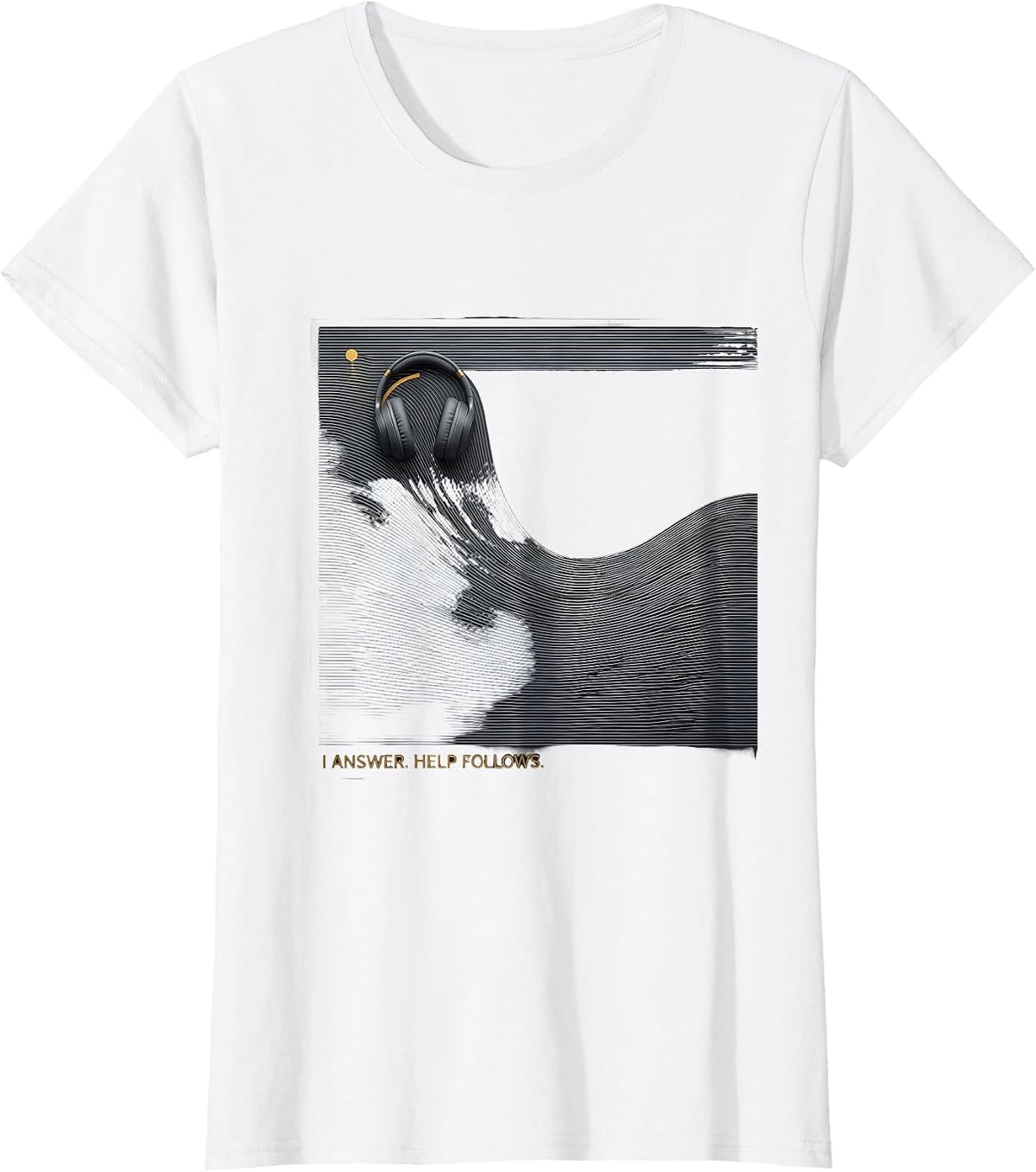 I Answer Help Follows Thin Gold Line 911 Dispatcher First T-Shirt - White