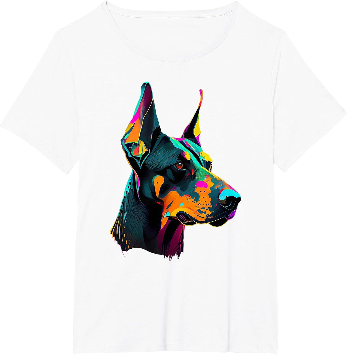 Doberman Lovers Pop Art Dobie Design Cute Doberman T-Shirt - White