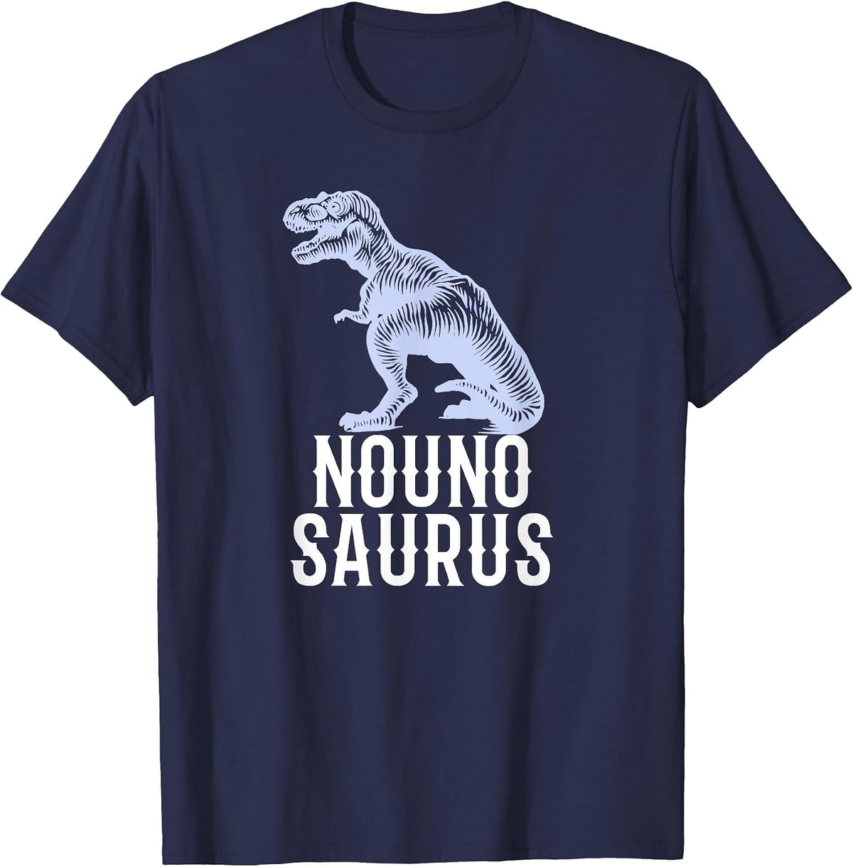 Nounosaurus Greek Godfather Funny Dinosaur T-Shirt - Navy Blue