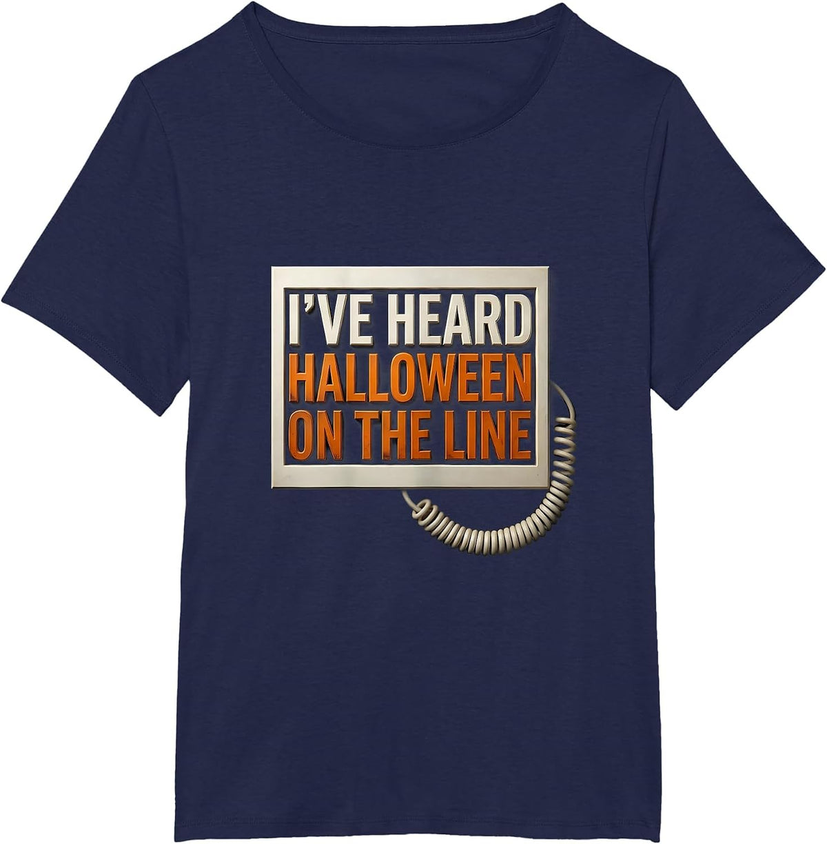 Women's I've Heard Halloween On The Line Funny 911 Dispatcher T-Shirt - Navy Blue