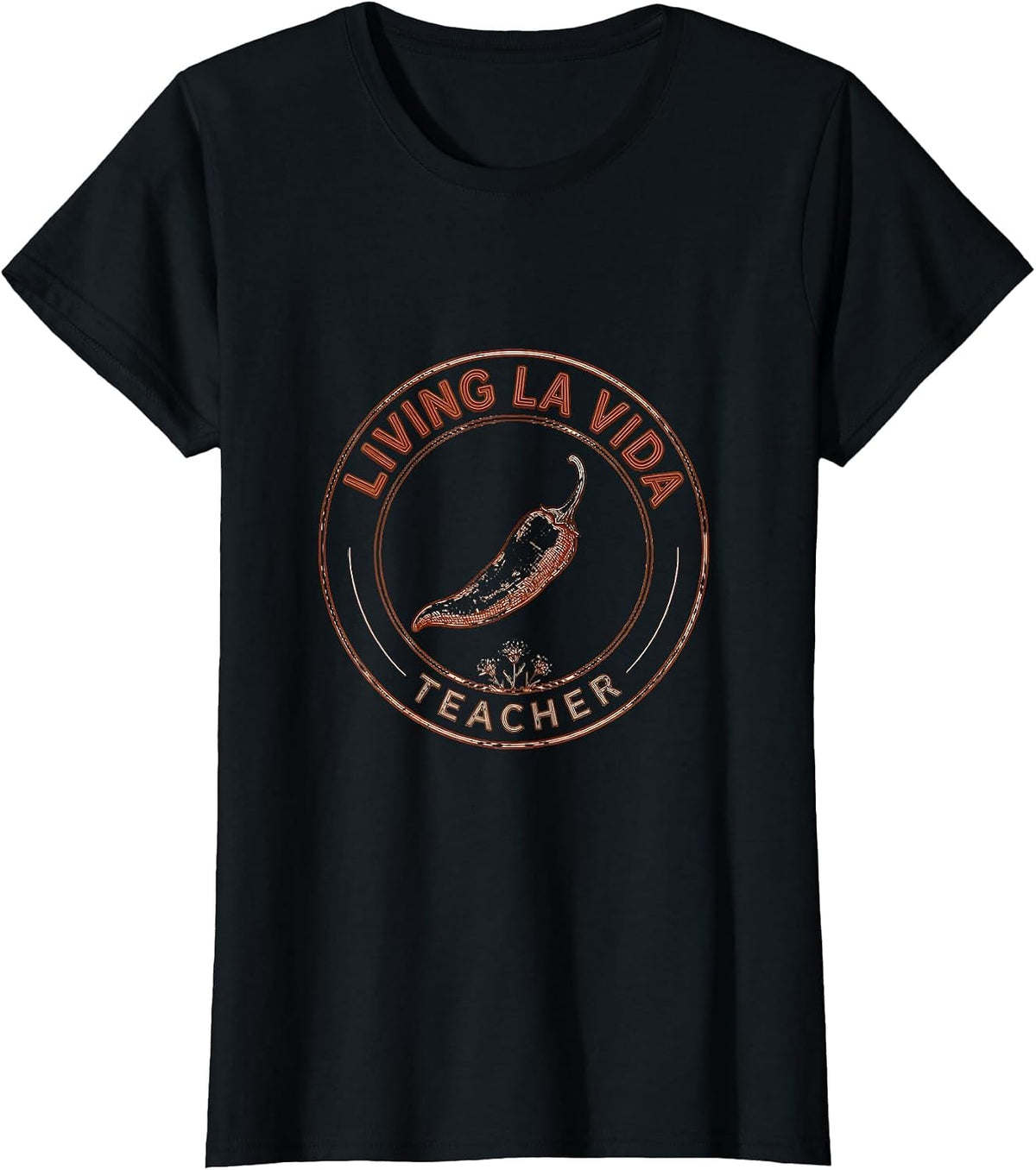 Living La Vida Teacher Spanish Educator Design T-Shirt - Black