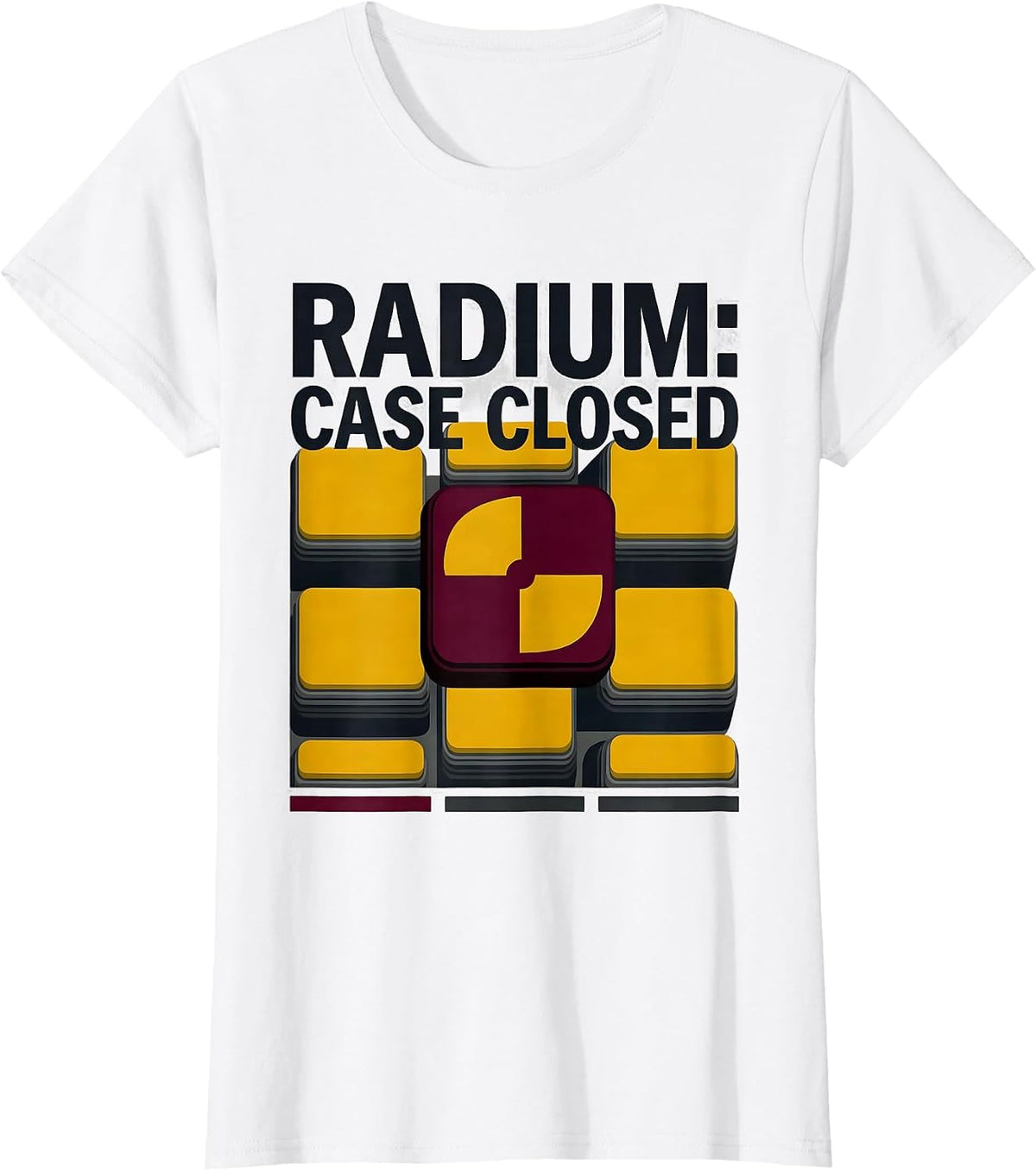 Radium: Case Closed Funny Periodic Table Science Teacher T-Shirt - White
