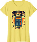 Number Crunching Daily Math and Finance Design T-Shirt - Lemon Yellow