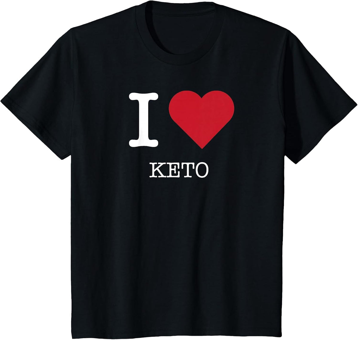 I Heart Keto, I Love Keto T-Shirt - Black