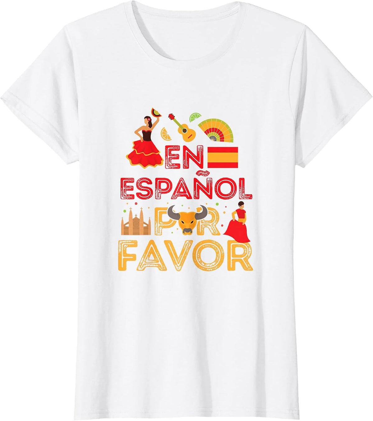 Teaching Spanish Teacher En Español Por Favor T-Shirt - White