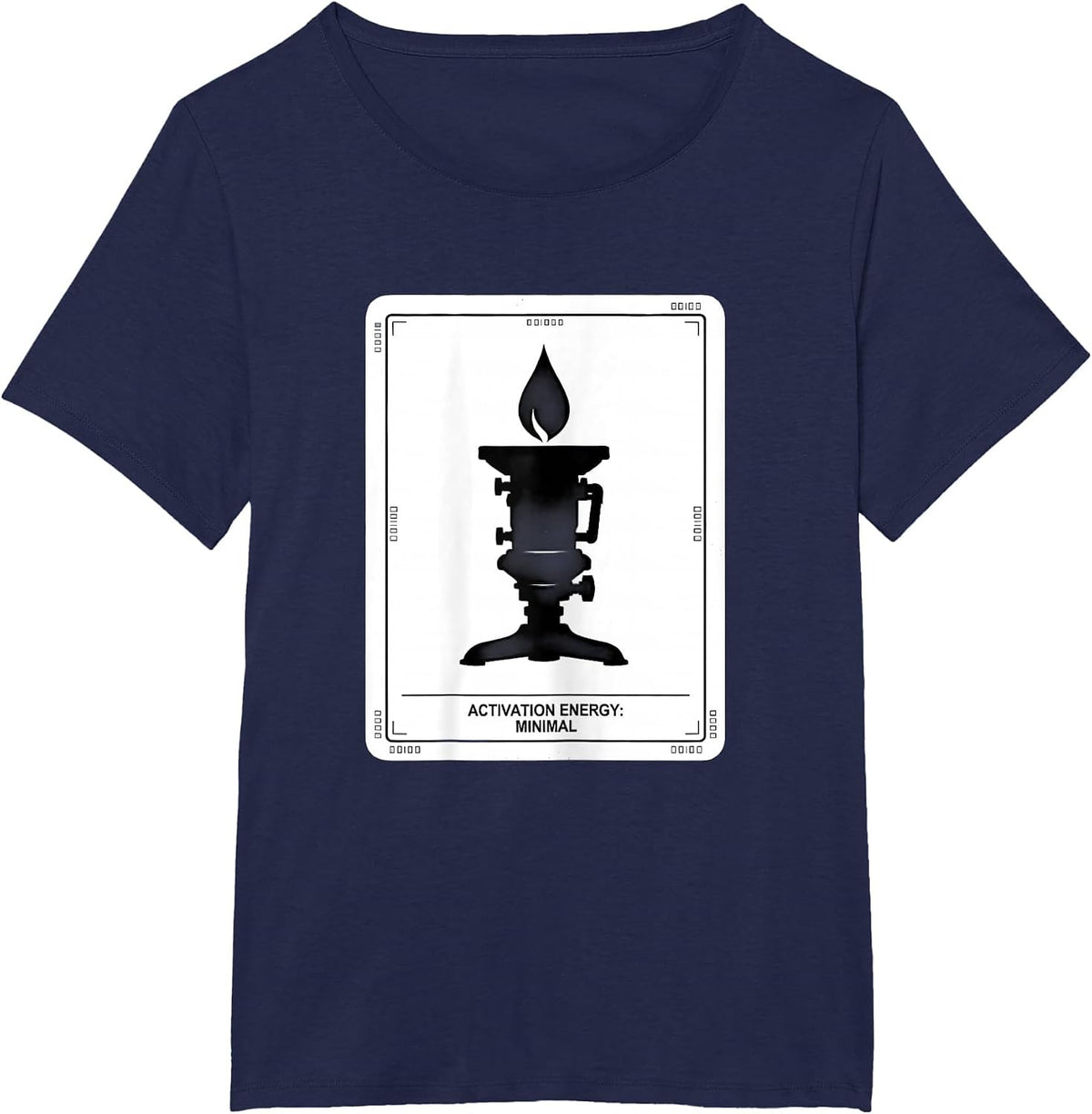 Women's Activation Energy Minimal Funny Chemistry Student Science T-Shirt - Navy Blue