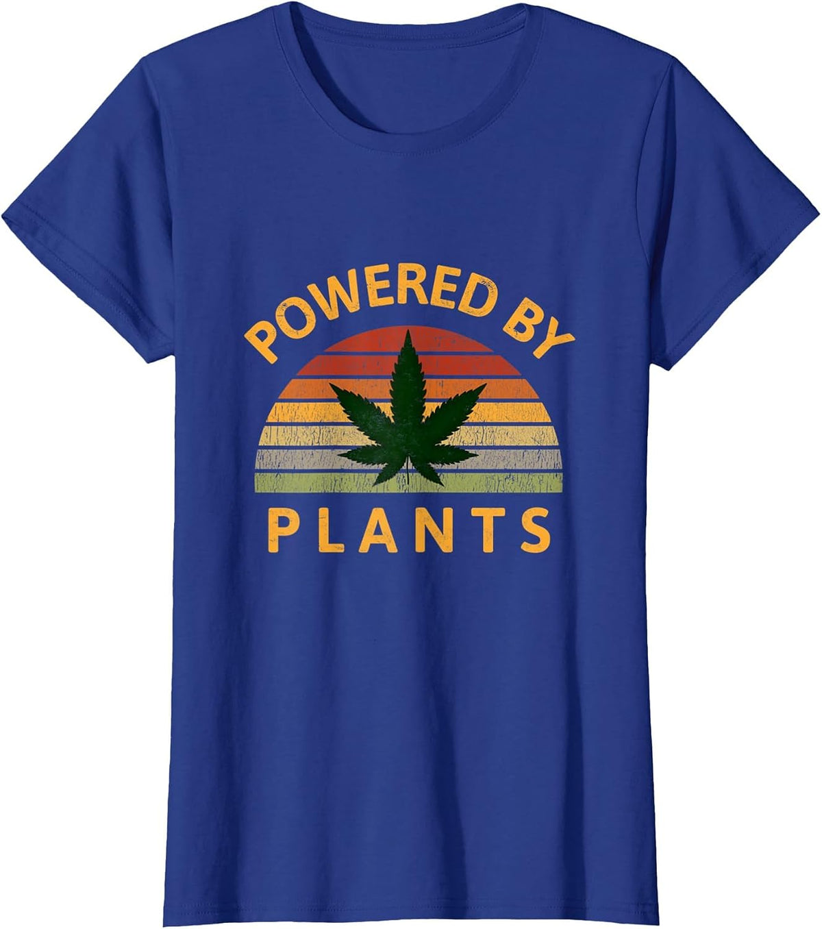 Powered By Plants Vegetarian Weed Stoner Marijuana Cbd Vegan T-Shirt - Royal Blue