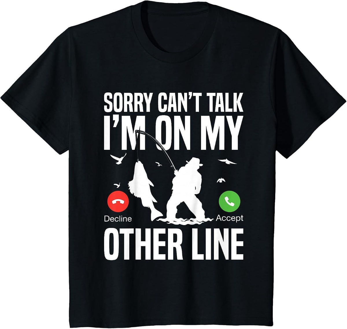 Funny Fishing Fish Hunting Lover Design, Fisherman Adventure T-Shirt - Black