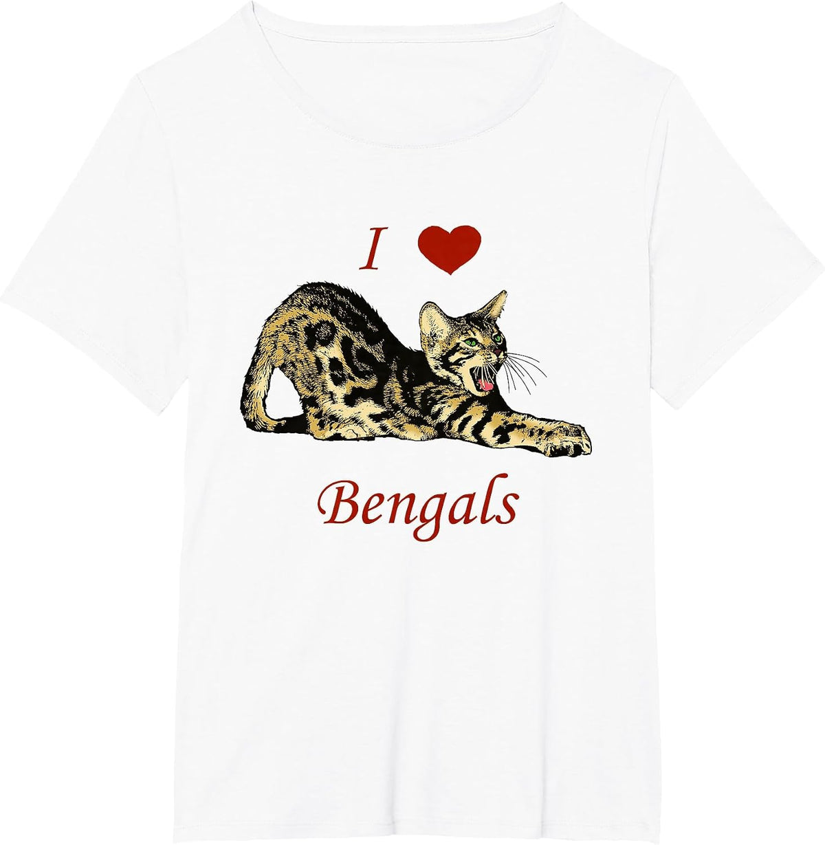 I Love (Heart) Bengals - Domestic Bengal Cat - Kitten - Cats T-Shirt - White