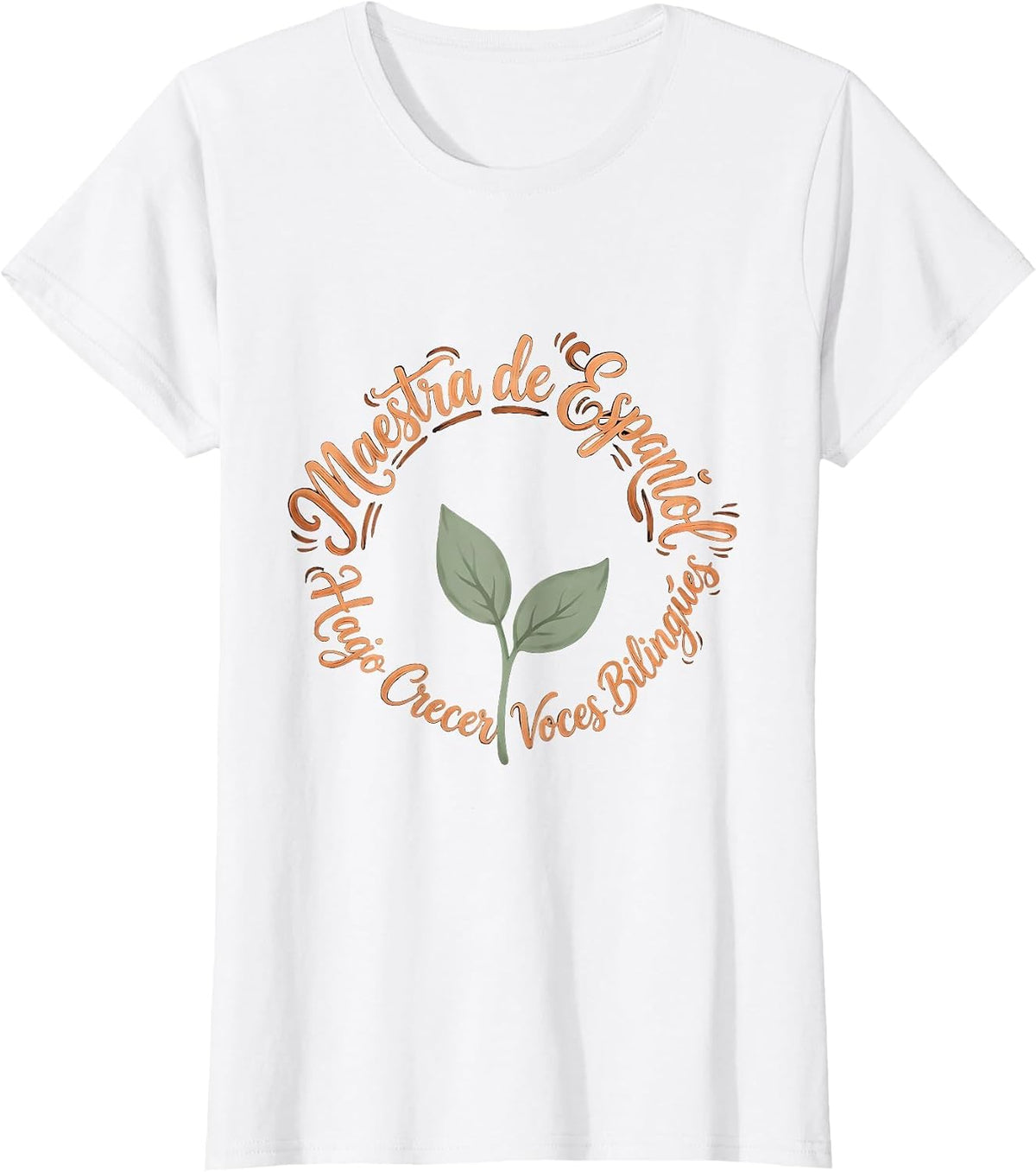 Maestra de Español, Hago Crecer Voces Bilingües Boho T-Shirt - White