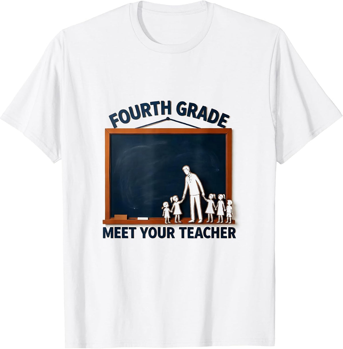Men's Fourth Grade Meet Your Teacher Funny Teacher Team Back To T-Shirt - White