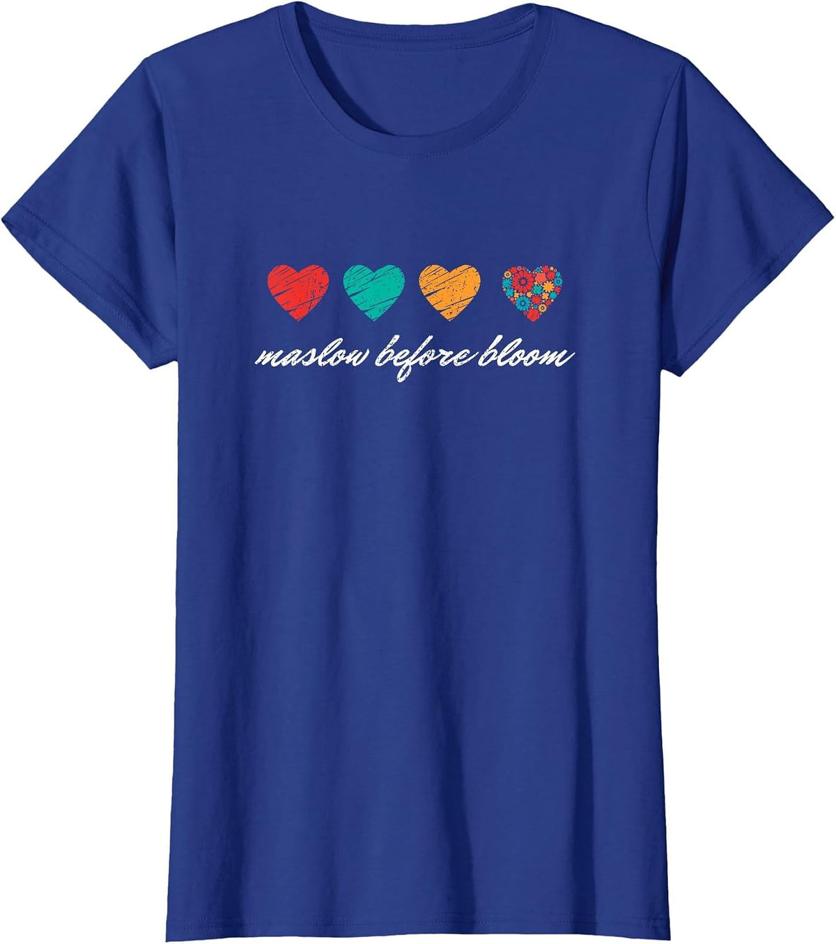 We Have to Maslow Before Blooms SPED Teacher School Retro T-Shirt - Royal Blue