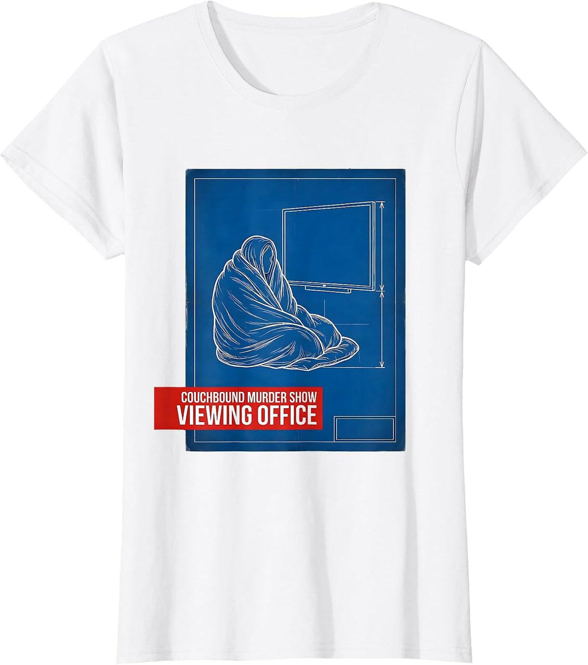 Couchbound Murder Show Viewing Office Funny True Crime Lover T-Shirt - White