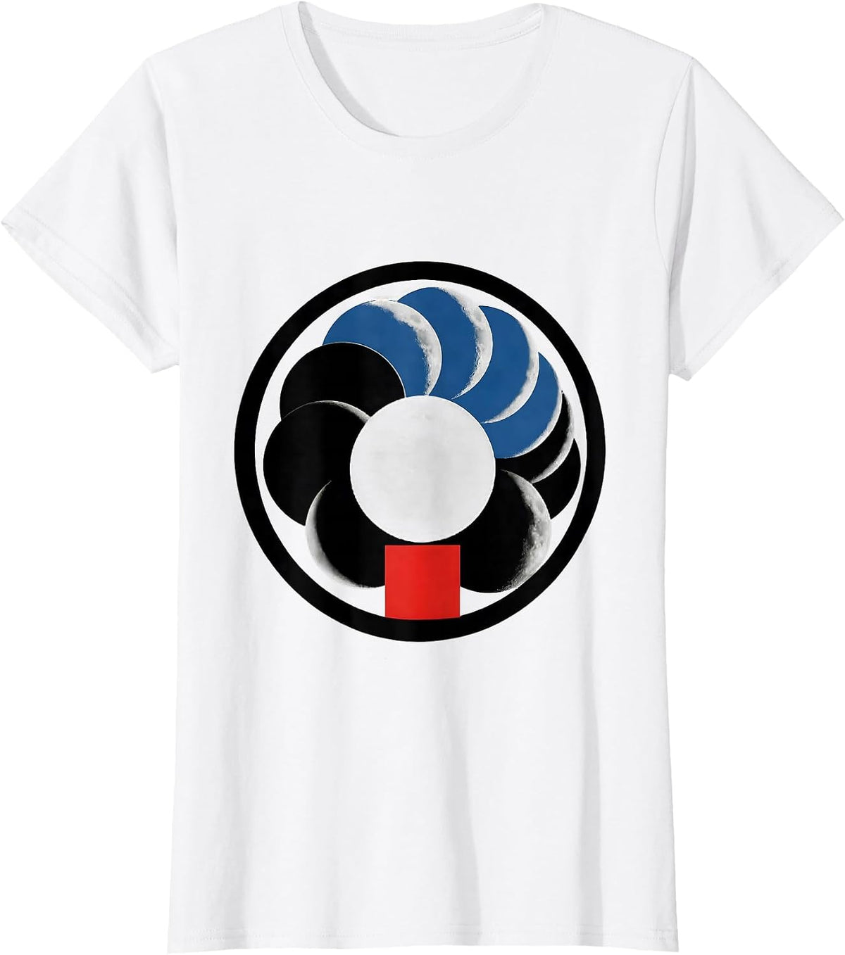 Women's Moon Phase Circle Lunar Disc Astronomy Gift T-Shirt - White