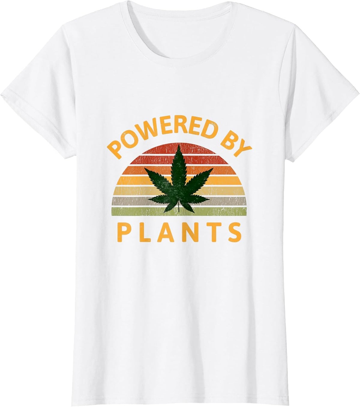 Powered By Plants Vegetarian Weed Stoner Marijuana Cbd Vegan T-Shirt - White