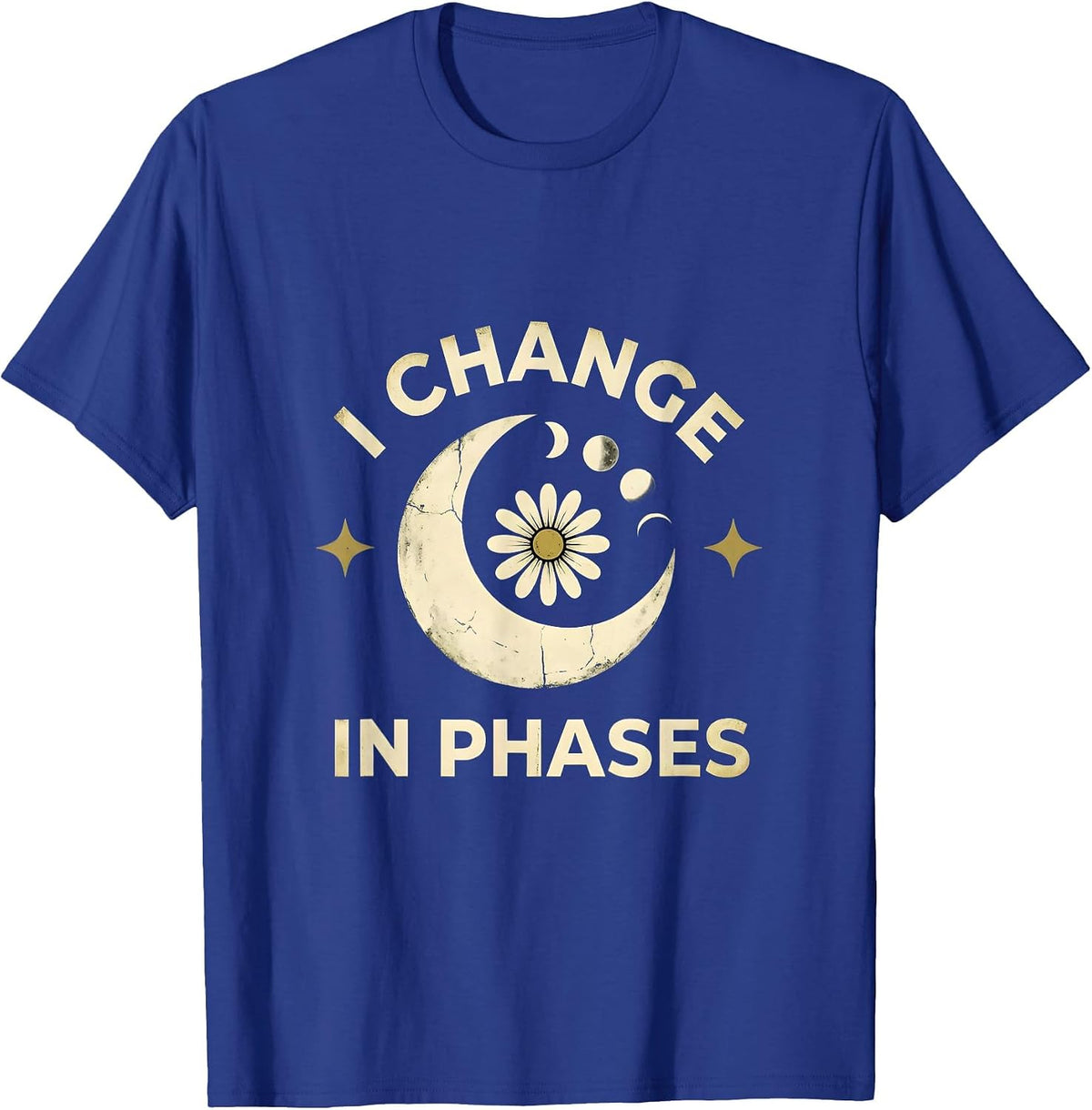 Men's I Change In Phases Boho Celestial Moon Phases Astronomy T-Shirt - Royal Blue