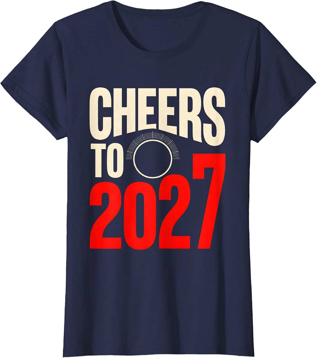 Women's Cheers To 2027 Novelty Party Countdown T-Shirt - Navy Blue