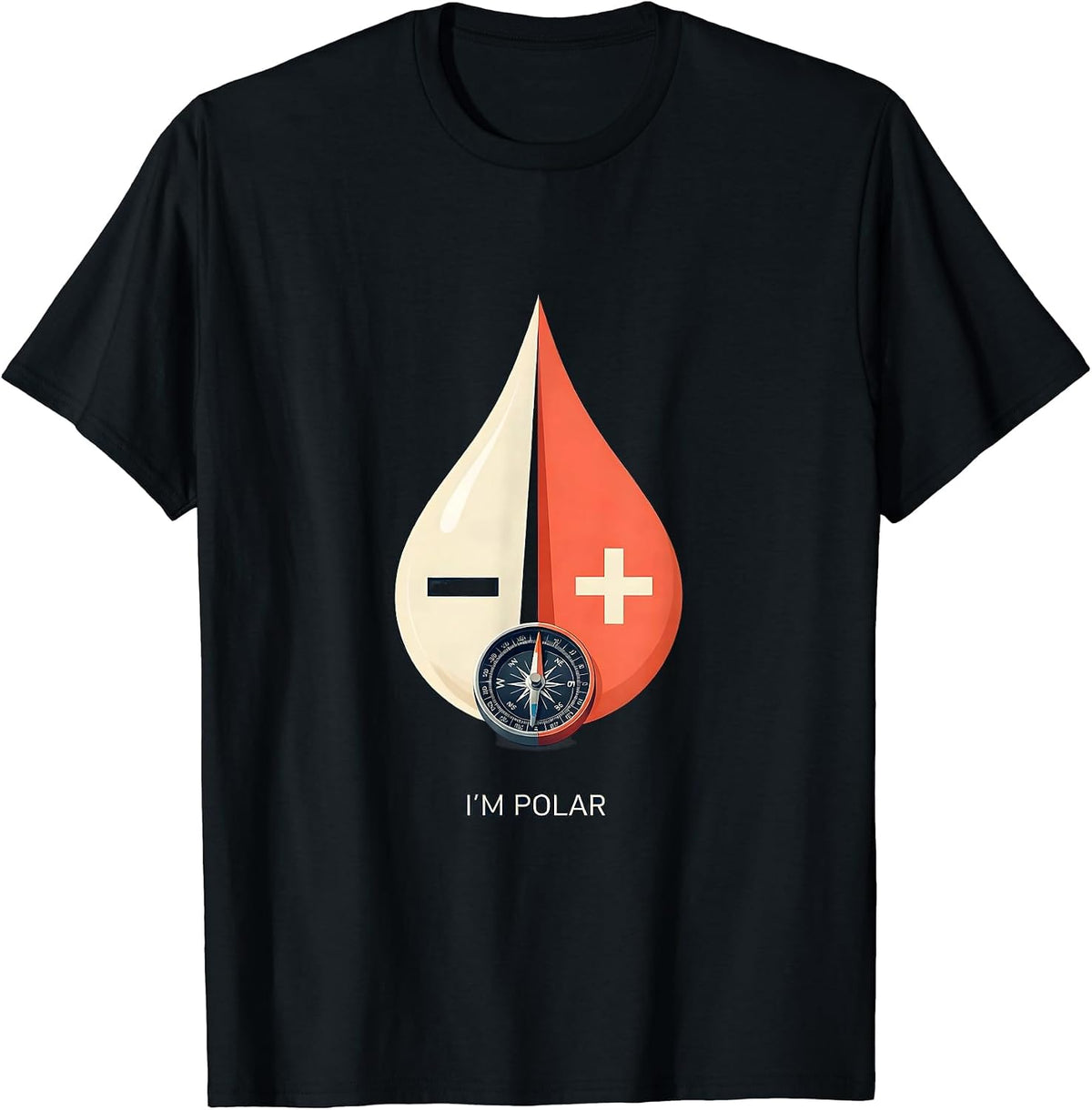 Men's I'm Polar Funny Chemistry Science Teacher Physics Student T-Shirt - Black