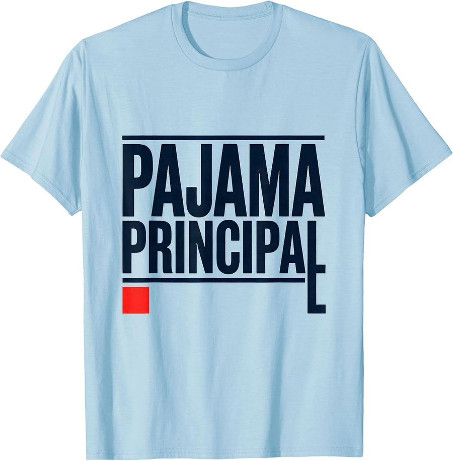 Men's Pajama Principal Minimalist Sarcastic Funny Humor T-Shirt - Baby Blue