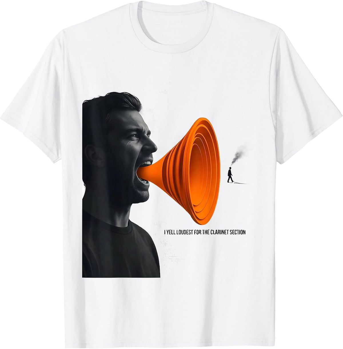 Men's I Yell Loudest For The Clarinet Section Funny Band Mom T-Shirt - White