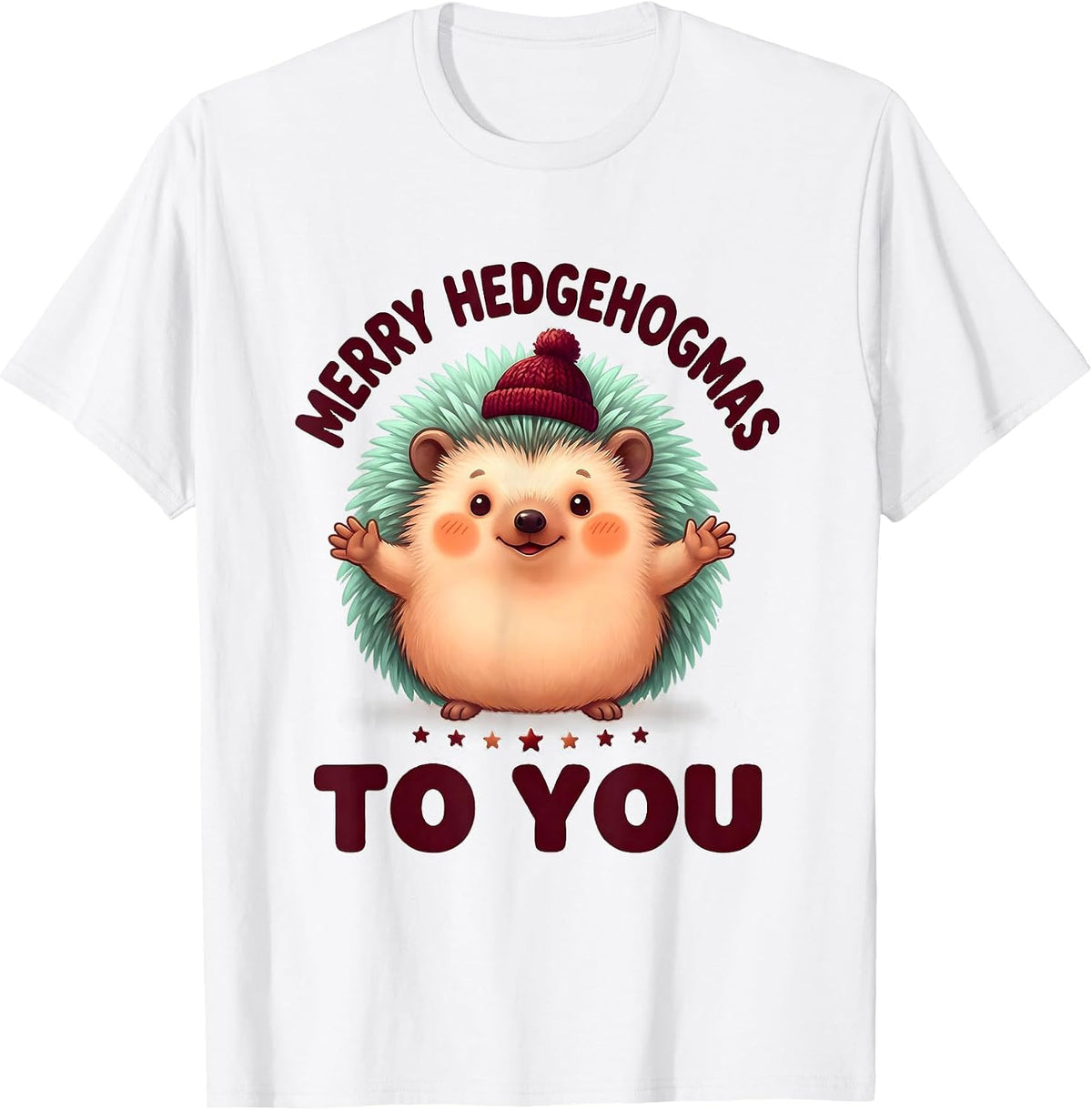 Men's Merry Hedgehogmas To You Cute Kawaii Hedgehog Lover T-Shirt - White
