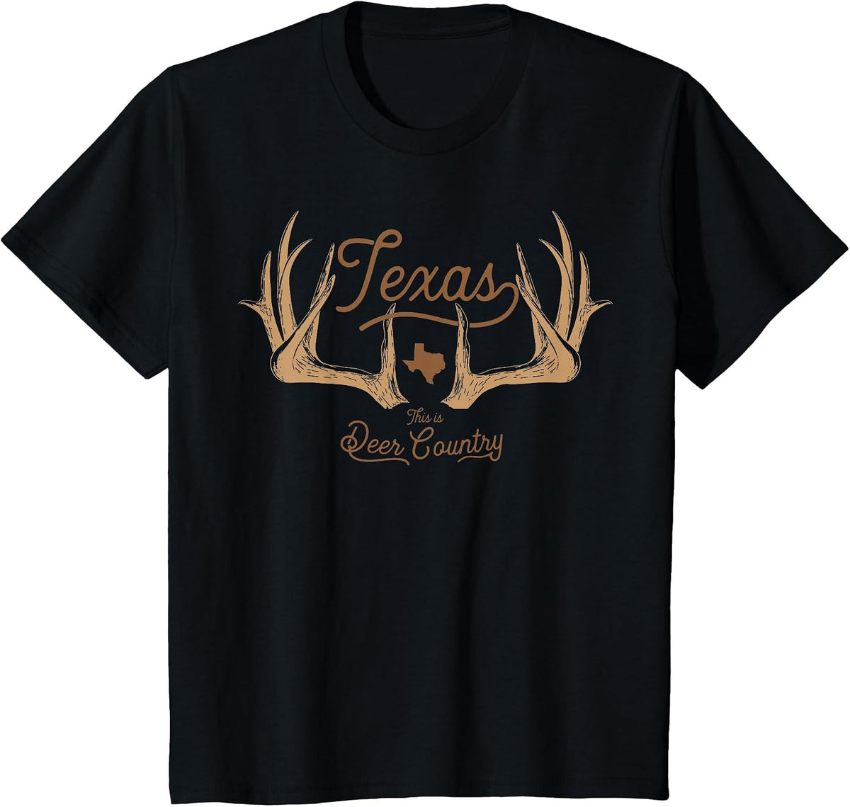 Texas Deer Country Hunting Whitetail T-Shirt - Black